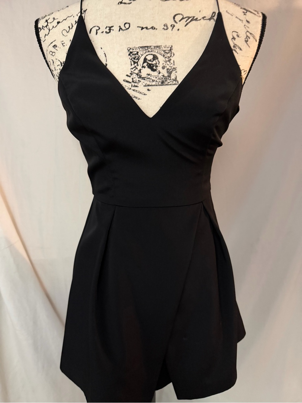 Topshop Black V-Neck Spaghetti Strap Mini Dress